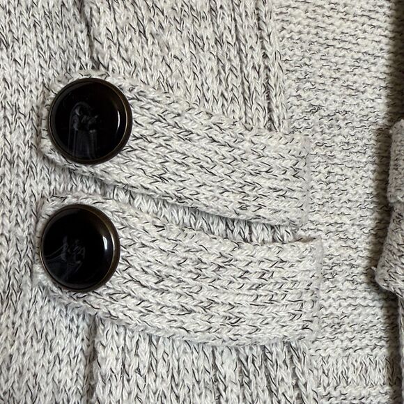 Fortune + Ivy Raiden Tab Cozy Button Cardigan Sweater Ivory Gray Size M - Picture 7 of 16